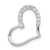 Sterling Silver Rhodium-plated CZ Heart Pendant