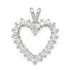 Sterling Silver Rhodium-plated CZ Heart Pendant