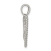 Sterling Silver Rhodium-plated CZ Love Heart Pendant