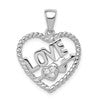 Sterling Silver Rhodium-plated CZ Love Heart Pendant