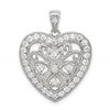 Sterling Silver Rhodium-plated CZ Filigree Heart Pendant