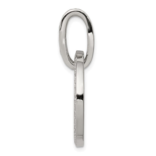Sterling Silver Rhodium-plated CZ Circle Pendant