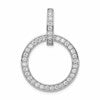 Sterling Silver Rhodium-plated CZ Circle Pendant