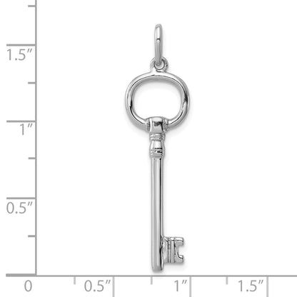 Sterling Silver Rhodium-plated Key Pendant