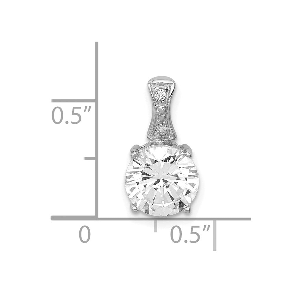Sterling Silver Rhodium-plated CZ Pendant