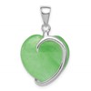 Sterling Silver Green Jade Heart Pendant