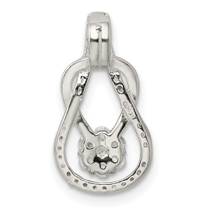 Sterling Silver CZ & Teardrop Pendant
