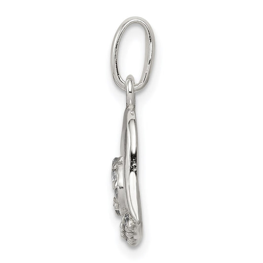 Sterling Silver CZ Heart Pendant