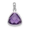 Sterling Silver Rhodium-plated Amethyst Pendant