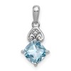 Sterling Silver Rhodium Plated Diamond and Light Swiss BT Pendant