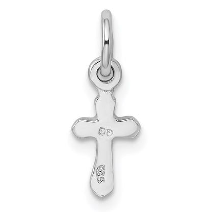 Sterling Silver RH-pltd Child's Dec Blue Preciosca Crystal Cross Pendant
