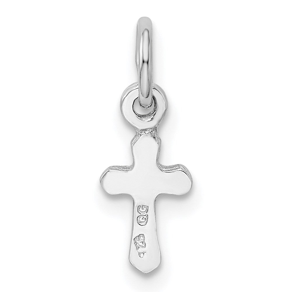 Sterling Silver RH-pltd Child's Sept Blue Preciosca Crystal Cross Pendant