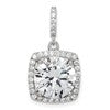 Sterling Silver Rhodium-plated Polished CZ Pendant