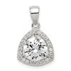 Sterling Silver Rhodium-plated Polished CZ Pendant