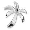 Sterling Silver Rhodium-plated Created Blue Opal Palm Tree Slide