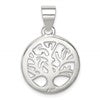Sterling Silver Polished Round Tree Pendant
