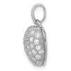 Sterling Silver Rhodium-plated CZ Micro pav Heart Pendant