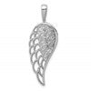 Sterling Silver Rhodium Diam. Open-work Wing Pendant
