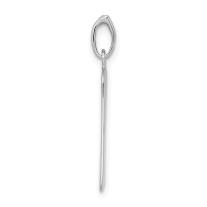 Sterling Silver Rhodium-plated Polished Tree Cut-out Charm