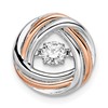 Sterling Silver Platium-plated Rose-tone Vibrant CZ Chain Slide