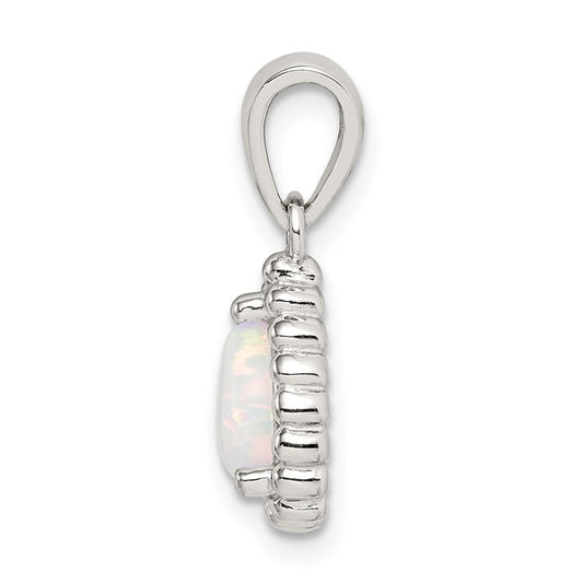 Sterling Silver Lab Created Opal Pendant