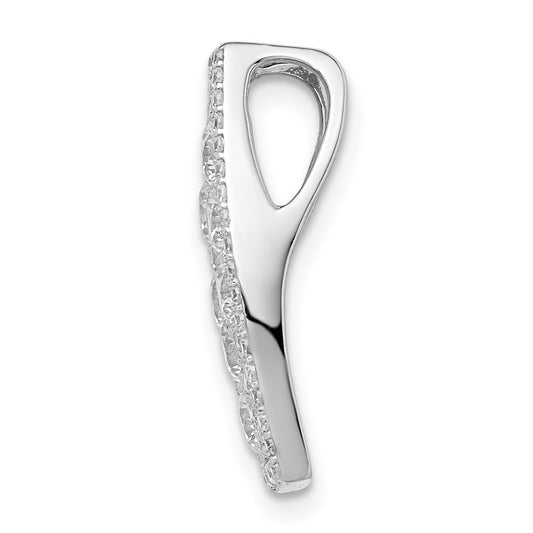 Sterling Silver Rhodium-plated CZ Slide