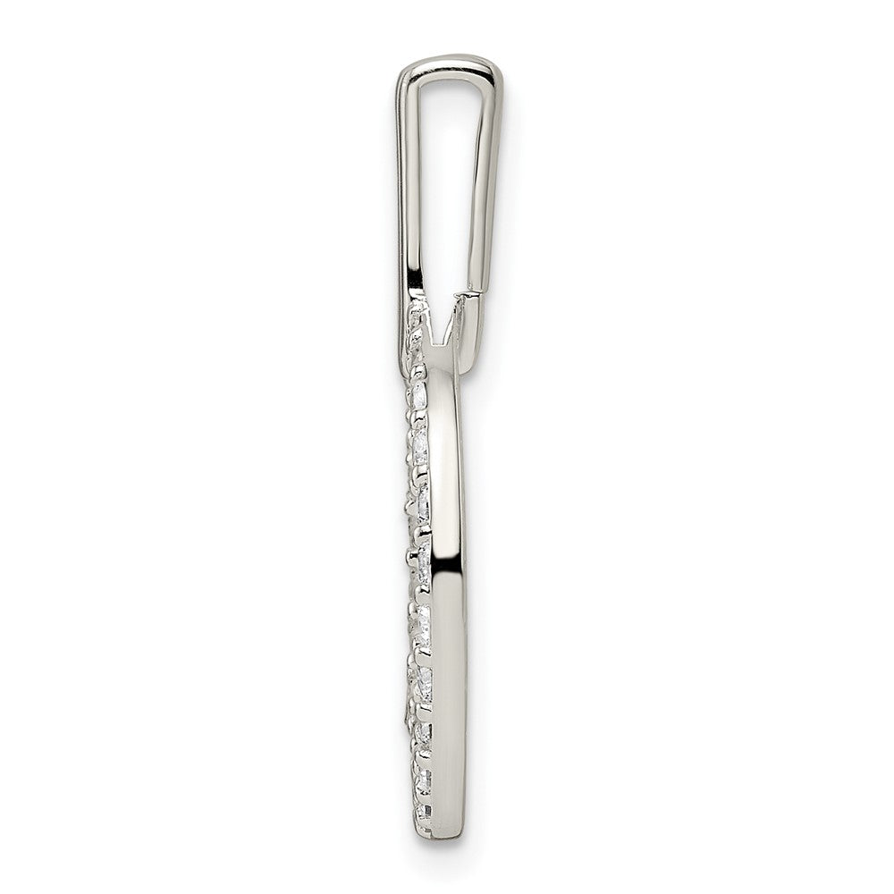 Sterling Silver Polished CZ Circle Pendant