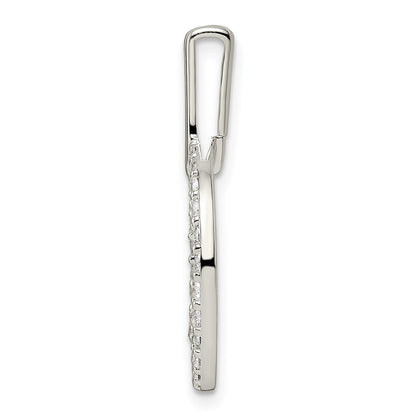 Sterling Silver Polished CZ Circle Pendant