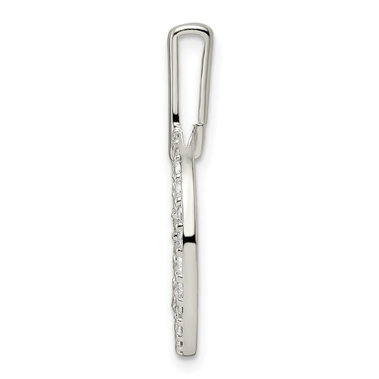 Sterling Silver Polished CZ Circle Pendant