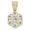 Sterling Silver Polished Gold-tone CZ Flower Pendant
