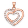 Sterling Silver Rose-tone CZ Double Heart Pendant