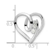 Sterling Silver Rhodium-plated CZ Fancy Heart Slide