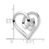 Sterling Silver Rhodium-plated CZ Fancy Heart Slide