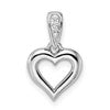 Sterling Silver RH CZ Heart Dangle Pendant