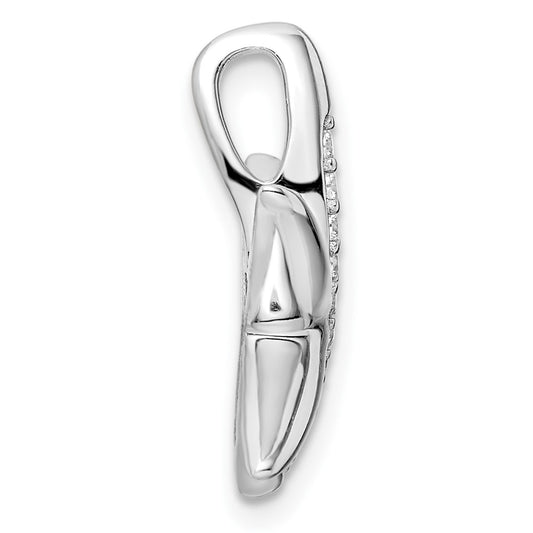 Sterling Silver Rhodium-plated CZ Starfish Slide