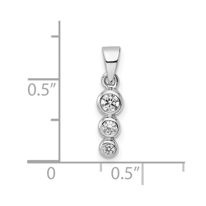 Sterling Silver RH Polished CZ  Pendant