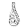 Sterling Silver Rh-plated Polished CZ Swirl Chain Slide
