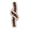 Sterling Silver Rose-tone Black Rhodium-plated CZ Fancy Chain Slide