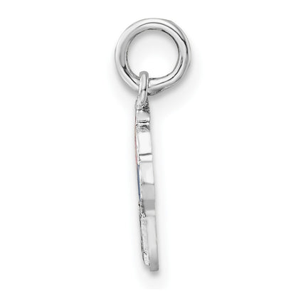 Sterling Silver RH-plated Enameled Ice Cream Cone Children's Pendant