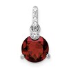Sterling Silver RH-plated Circle 2.6t.w. Garnet/White Topaz Pendant