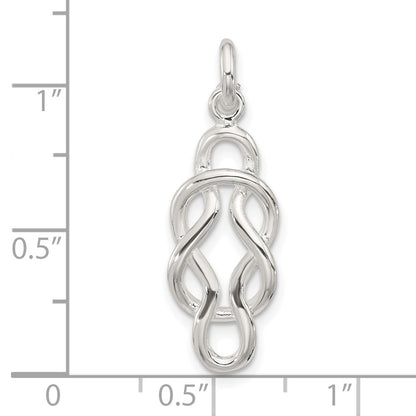 Sterling Silver Polished Double Fancy Knot Pendant
