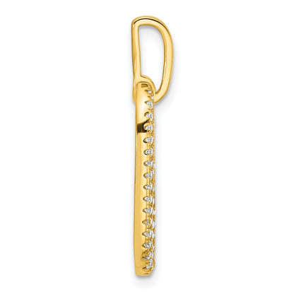 Sterling Silver Gold-tone with Micro Pave CZ Pendant