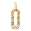 Sterling Silver Gold-tone with Micro Pave CZ Pendant