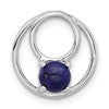 Sterling Silver Rhodium-plated Lapis Lazuli Round Chain Slide Pendant