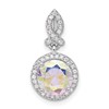 Sterling Silver Rhodium-plated Iridescent CZ Pendant