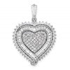 Sterling Silver Rhodium-plated CZ Heart Pendant
