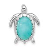 Sterling Silver Rhodium-plated Polished Amazonite Turtle Chain Slide