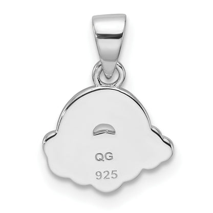 Sterling Silver RH-plated Multi-color Enamel Rainbow Children's Pendant