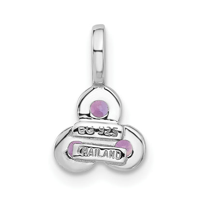 Sterling Silver Rhodium-plated Amethyst Pendant