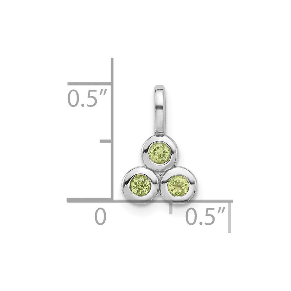 Sterling Silver Rhodium-plated Peridot Pendant